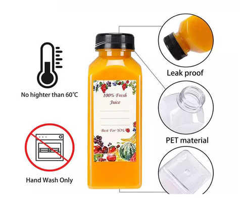 Горячая продажа 120ml 250ml 350ml 500ml 1000ml Чистая французская квадратная пустая бутылка сока напитков