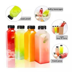 Lanwei 350ml Прозрачные пластиковые квадратные пустые бутылки соков бутылки для напитков ПЭТ