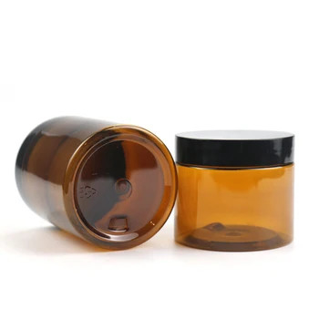 Жемчужная чёрная PET-сосуды пустые 100g 120g 200g 250g 300g 500g пластиковые бочки с внутренней крышкой 4oz 8oz