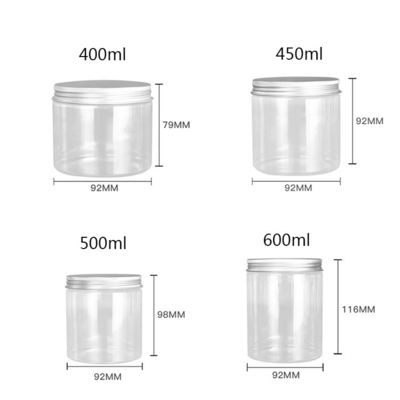 PET банки пищевого качества белый пластик 4oz 8oz 300ml 500ml круглый формы пустой глазный крем лицо крем банки 16oz