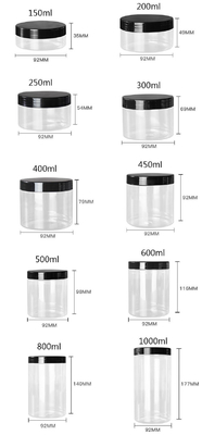 PET банки пищевого качества белый пластик 4oz 8oz 300ml 500ml круглый формы пустой глазный крем лицо крем банки 16oz