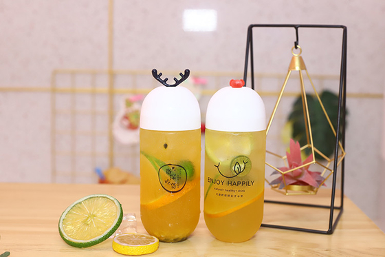 Прозрачные пластиковые бутылки для молочного чая с винтом на крышке