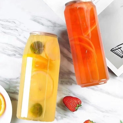 Прозрачные пластиковые бутылки для молочного чая с ручками