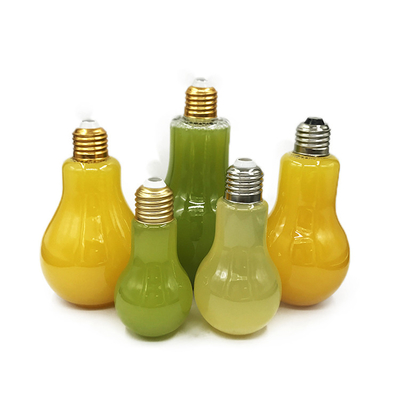 New Design Plastic Bottles for Juice Business Recyclable Juice Bottles Light Bulb-shaped Juice Bottle with in Stock