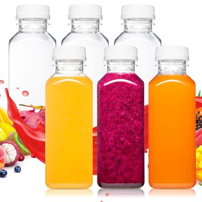 Горячая продажа бутылки сока Пластиковые квадратные бутылки сока Алюминиевая крышка Плоская квадратная одноразовые бутылки сока для домашних животных с высоким качеством