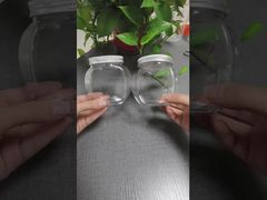 Прозрачные пластиковые банки из ПЭТ для конфет, печенья и орехов. Банки для упаковки пищевых продуктов с широким горлышком